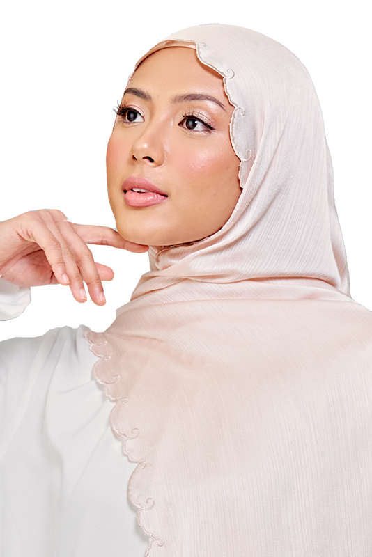 Sulam Melor Scarf in Antique White